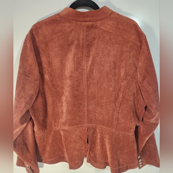 Women's Rust Jacket with Silver Buttons, Size 3x - Picture 6 of 10